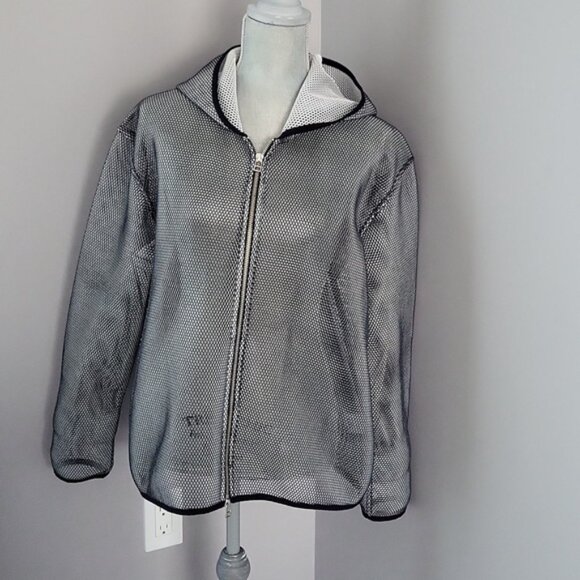 Tonia Debellis Black Mesh Hooded Jacket - Picture 3 of 12